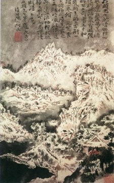 Arte Tradicional Chino Painting - Shitao Montaña Nevada China tradicional